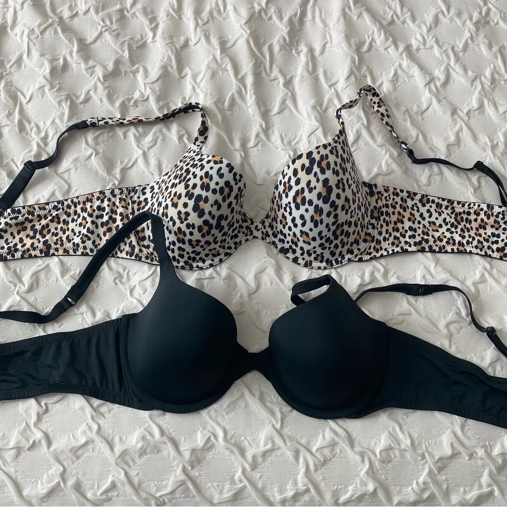 DreamFit || bundle of black and leopard bras